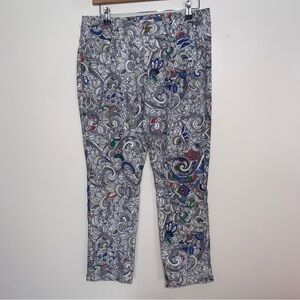 Women's Eric Paisley Print Cropped Pants size 8